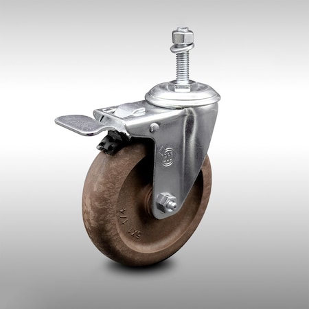 Service Caster 5 Inch SS High Temp Glass Filled Nylon 3/8 Inch Stem Caster Total Lock Brake SCC SCC-SSTSTTL20S514-GFNSHT-381615